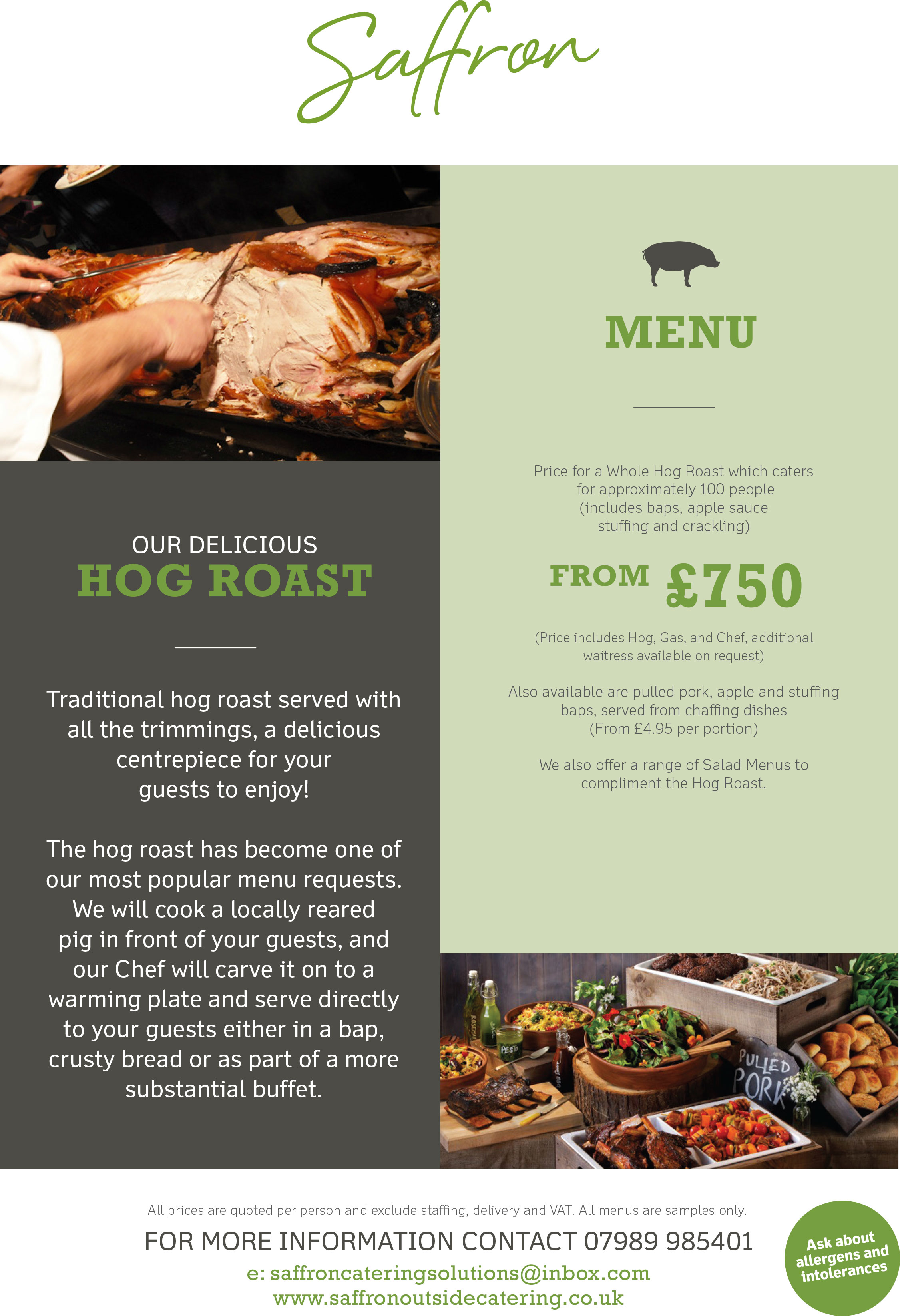 Hog Roast Menu
