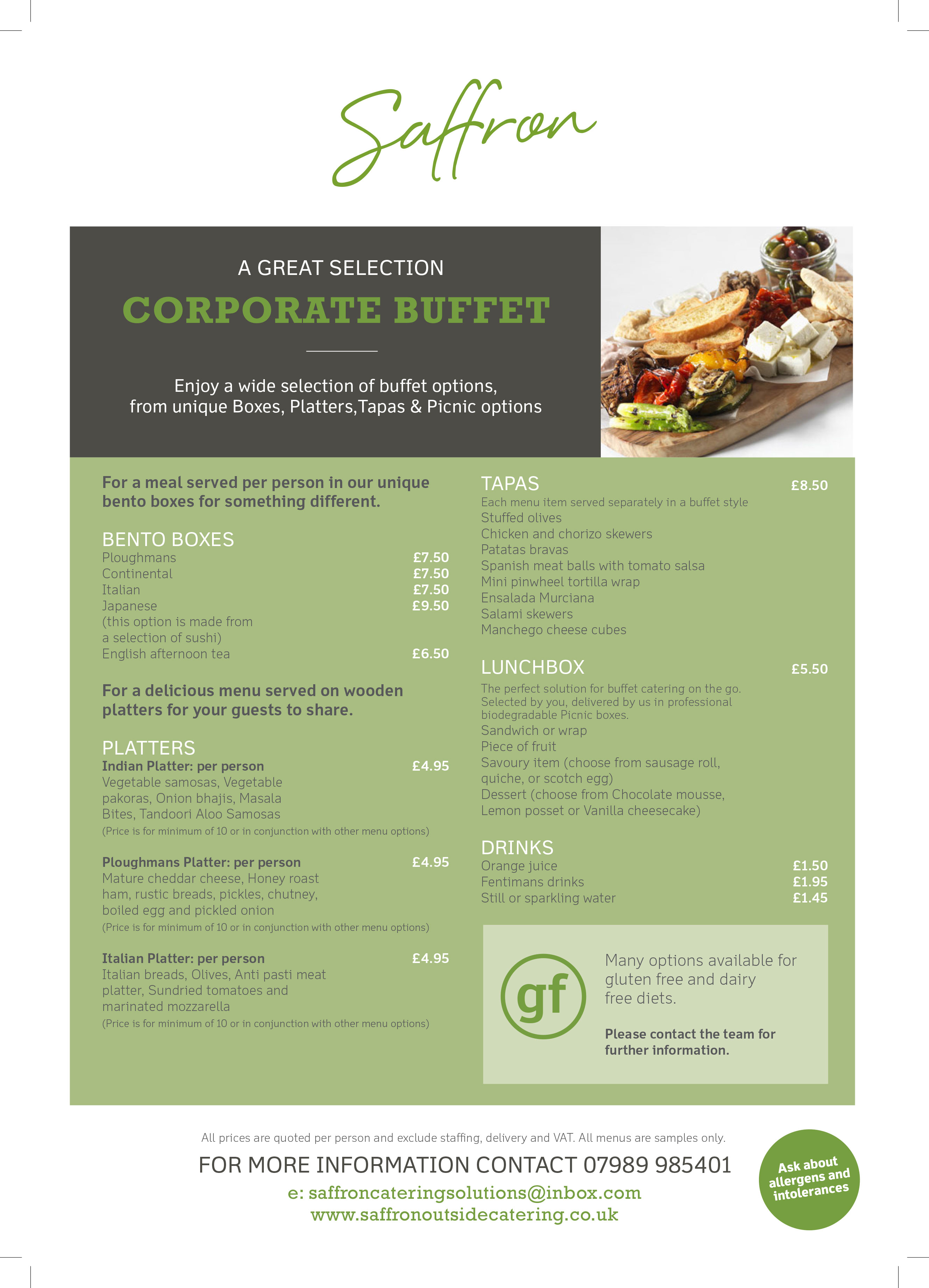 Corporate Buffet Menu