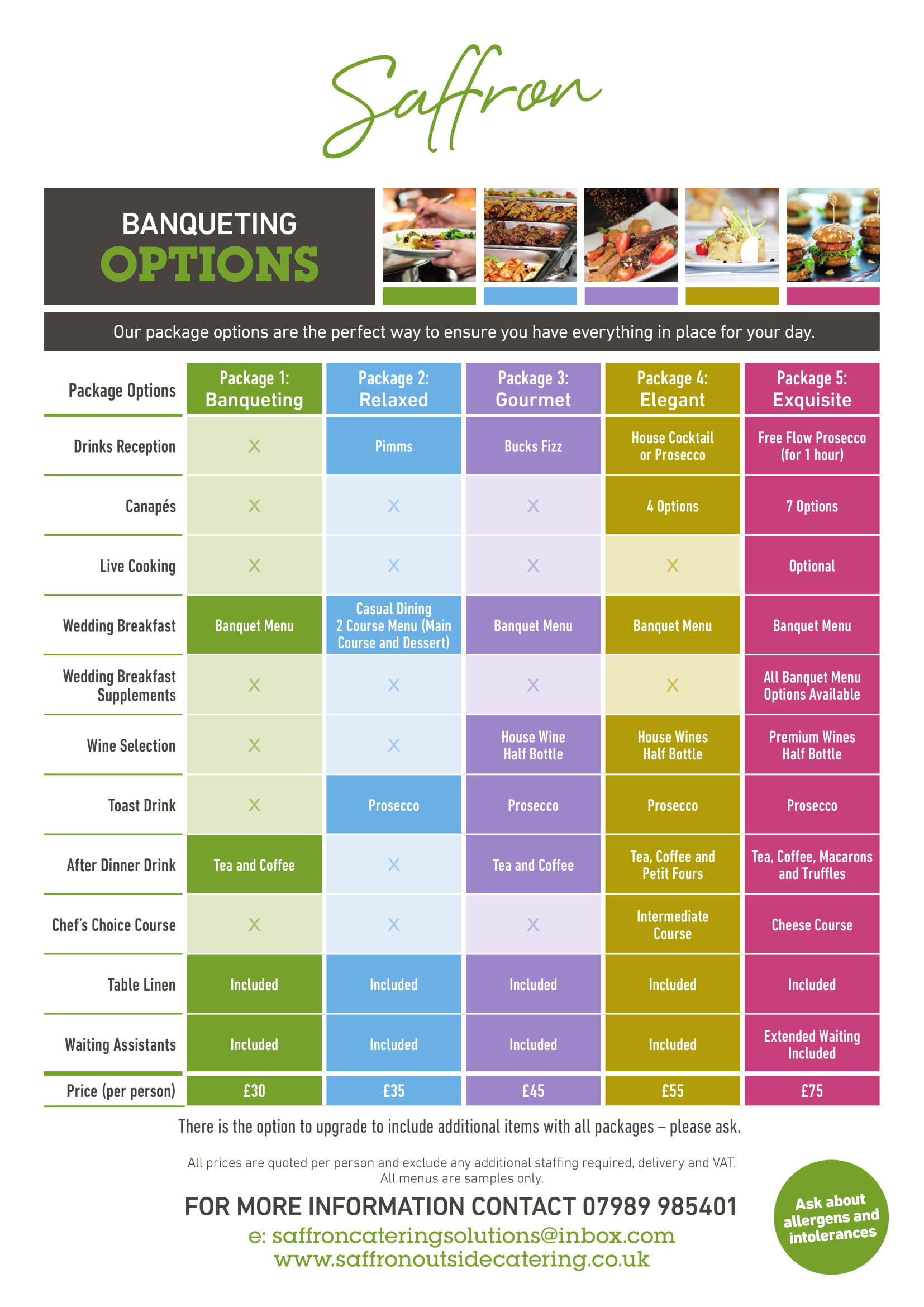our menus